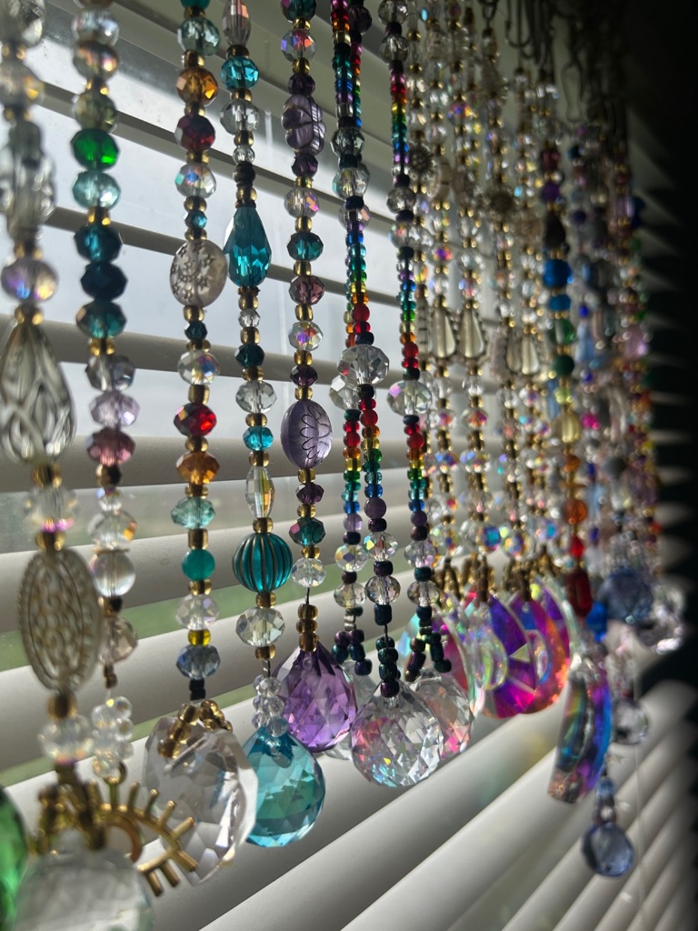 Custom Request for Handmade Beaded Suncatcher by Aunessa - Healing Moon Rising